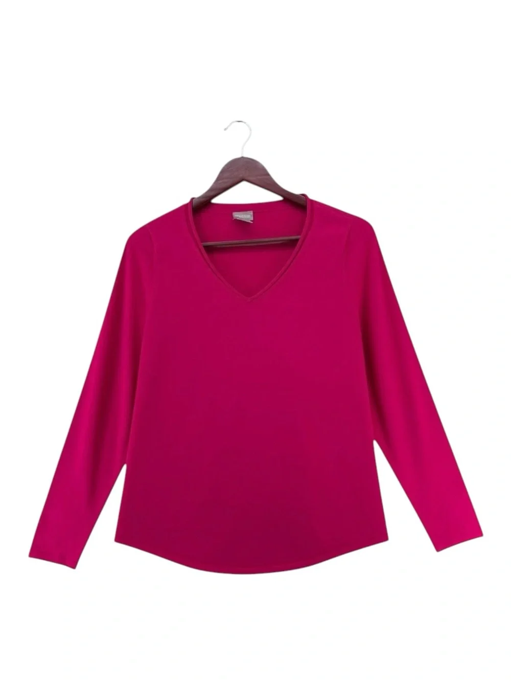 Chicos Womens Sweater Size 0 (=4 Standard) Hot Pink Lightweight V-Neck‎ Pullover